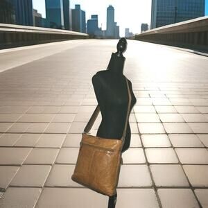 Jack Georges Voyager Brown Leather Crossbody Shoulder Bag 12x11x2.5